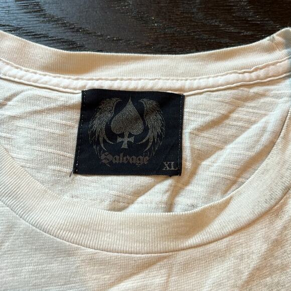 Salvage White Short Sleeve Tee with Graphic Design - Picture 2 of 3